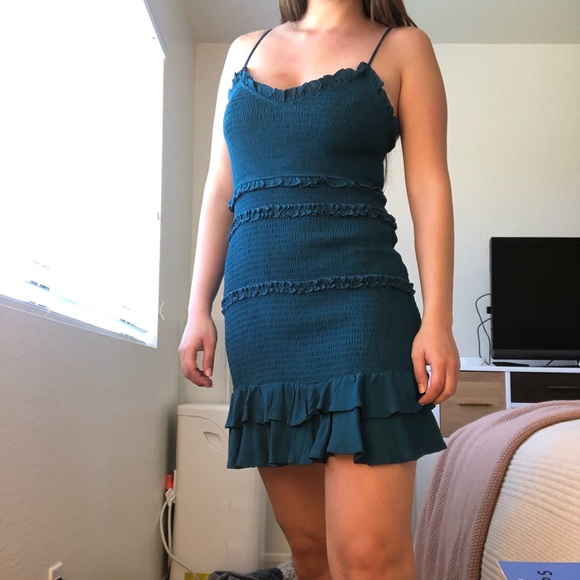 Mini dress with ruffle - Picture 3 of 4